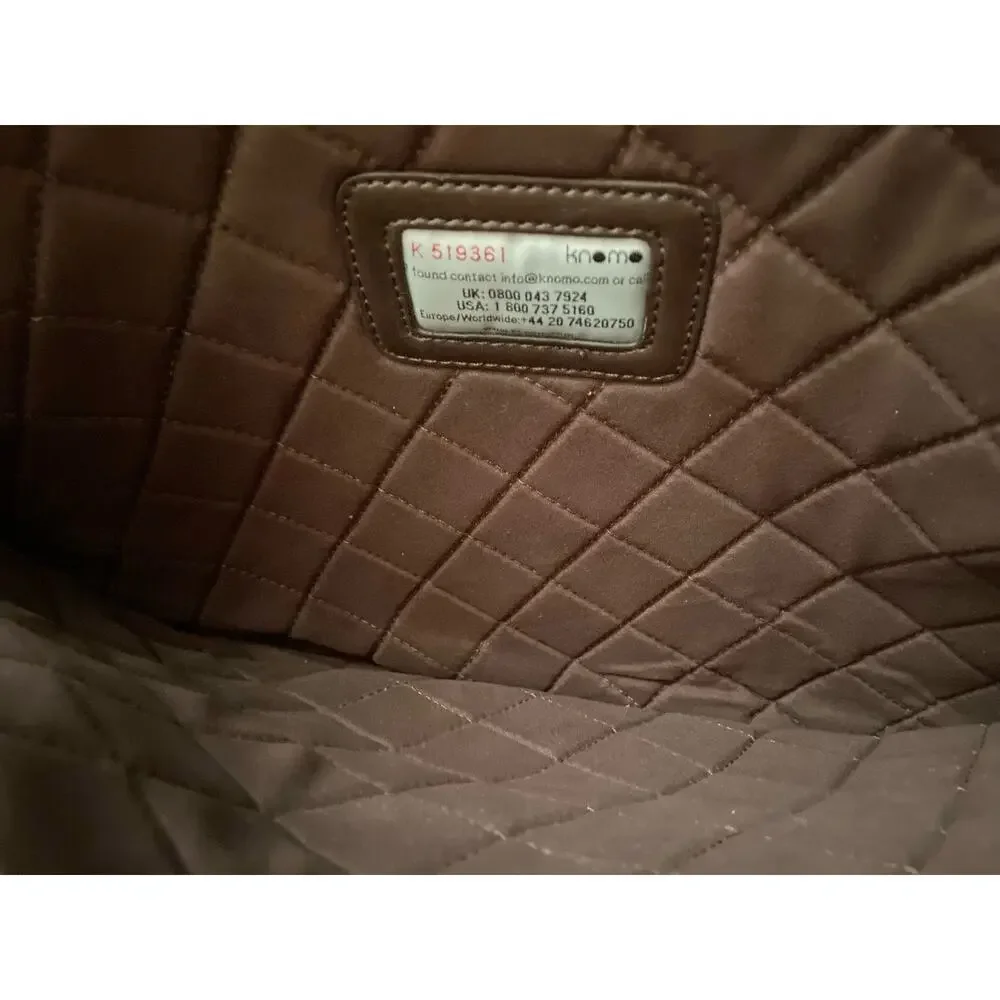 KNOMO Cream Canvas w/Leather Trim Padded Laptop Sleeve